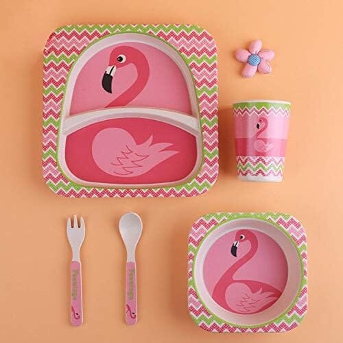 VAISSELLE BEBE - BambooKid™ - Flamant rose - La Table des Petits
