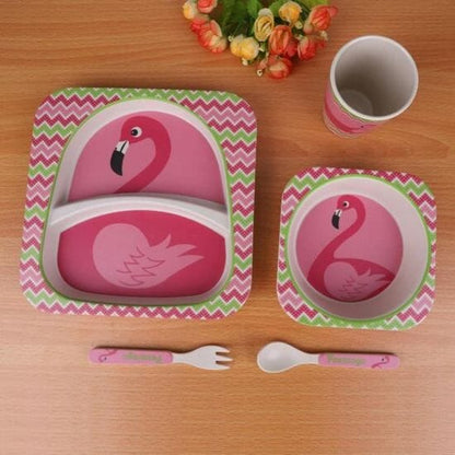 VAISSELLE BEBE - BambooKid™ - Flamant rose - La Table des Petits