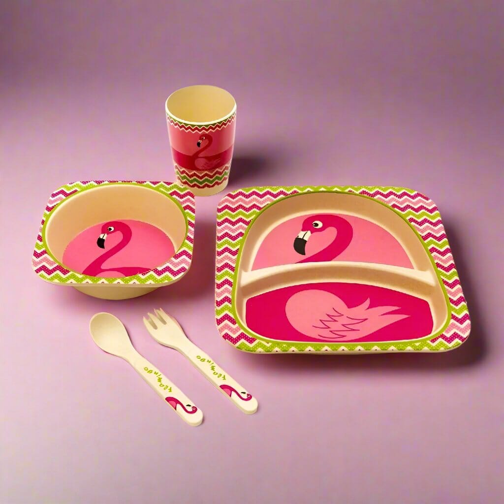 VAISSELLE BEBE - BambooKid™ - Flamant rose - La Table des Petits